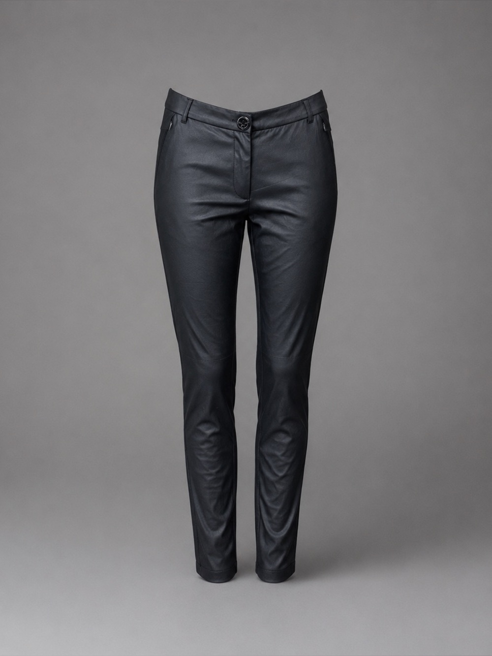 mi-tu Size 4  (40)  Black Faux Leather Mixed Media Pants
